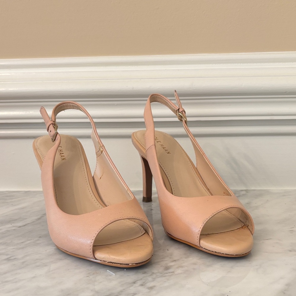 Cole Haan Tan Slingback Heels